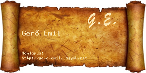 Gerő Emil névjegykártya